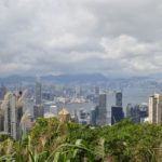 Hong Kong peak with building see victoria harbour