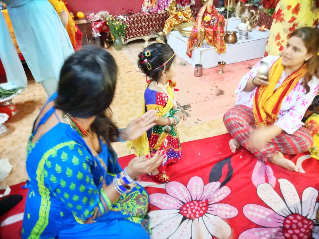 Small kids become a Krishna during Janmastani